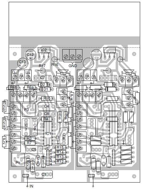 Layout for transconductance amplifier with TDA2040